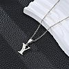 201 Stainless Steel Crystal Rhinestone Initial Pendant Necklaces FS-WG28760-19-1