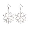 Glass Snowflake Dangle Earrings EJEW-MZ00253-01-1