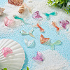 32Pcs 12 Styles Fishtail Shape Transparent Acrylic & Resin Pendants TACR-TA0001-16-19