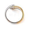 304 Stainless Steel Open Cuff Rings for Women RJEW-Z058-03G-3