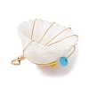 Natural Shell Copper Wire Wrapped Pendants PALLOY-TA00371-5