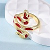 Brass Enamel Cuff Rings for Women RJEW-U043-17G-02-3