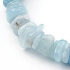 Chips Natural Aquamarine Beads Stretch Bracelets BJEW-JB05989-2