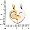 304 Stainless Steel Rhinestone Split Pendants STAS-F368-10GP-3