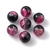 Two Tone Transparent Crackle Glass Beads GLAA-WH0038-15H-1