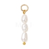 3Pcs 3 Styles Natural Cultured Freshwater Pearl Beaded Pendants PALLOY-JF05093-3