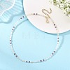 Natural Rose Quartz Faceted Round Beaded Necklaces NJEW-JN06430-03-1
