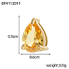 Brass Cubic Zirconia Slide Charms STAS-OY016-04G-3