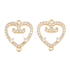 Brass Micro Pave Clear Cubic Zirconia Connector Charms CU-CBA7BFE-03G-G-1
