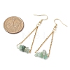 304 Stainless Steel with Natural Green Aventurine Dangle Earrings EJEW-JE06010-05-3