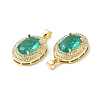 Real 16K Gold Plated Brass Micro Pave Cubic Zirconia Pendants ZIRC-L103-061G-04-2