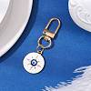 Flat Round with Evil Eye Alloy Enamel Pendant Decorations HJEW-JM02408-02-2