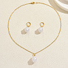 Oval Plastic Imitation Pearl Earrings & Pendant Necklaces Sets for Women XB7297-5