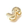 Brass Micro Pave Clear Cubic Zirconia Initial Spacer Bars KK-E802-34G-S-2
