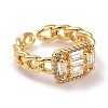 Brass Micro Pave Cubic Zirconia Rings KK-K258-39G-RS-2