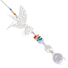 Glass Beads & 201 Stainless Steel Hanging Suncatchers HJEW-JM04762-01-4