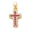 Brass Micro Pave Cubic Zirconia Pendants CU-CJC290F-01A-G-RS-1