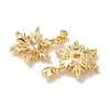 Brass Micro Pave Cubic Zirconia Pendents KK-R210-16G-2