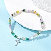 Cross 304 Stainless Steel Charm Bracelets BJEW-JB13112-01-4