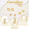 FIBLOOM 4 Pairs 4 Style Brass & Alloy Geometry Dangle Stud Earrings for Women EJEW-FI0002-68-4
