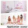 Polyester Bowknot & Wood Hair Clips Storage Hangers with Yarn AJEW-WH0596-944-5