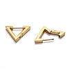 304 Stainless Steel Triangle Huggie Hoop Earrings STAS-J033-02C-G-3