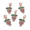 Brass Micro Pave Cubic Zirconia European Dangle Charms ZIRC-F074-05RG-1