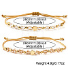 2Pcs Brass & Glass Beads Braided Bead Bracelets for Women IU7406-2-5