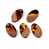 Transparent Resin and Walnut Wood Pendants RESI-T057-03D-1