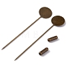 Brass Lapel Pin Base Settings KK-WH0045-025A-P-1