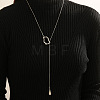 Adjustable Zinc Alloy Lariat Y Necklaces with Teardrop Tassel for Women WGBC33C-04-1