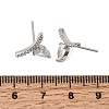 Brass Micro Pave Cubic Zirconia Stud Earrings EJEW-G471-14P-7