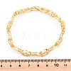 Oval Brass Micro Pave Clear Cubic Zirconia Link Chain Bracelets for Women BJEW-T025-03C-G-4
