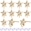 16Pcs Brass Micro Pave Clear Cubic Zirconia Stud Earring Findings MAK-SC0001-20B-1