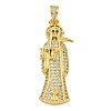 Rack Plating Brass Micro Pave Cubic Zirconia Pendants KK-Z063-09G-02-1