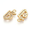 Brass Micro Pave Cubic Zirconia Charms KK-N261-104G-G-2