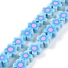 Handmade Flower Polymer Clay Beads Strands CLAY-M003-07J-1
