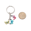 3Pcs Colorful Butterfly Alloy Enamel Pendant Keychain KEYC-JKC00388-3