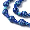 Synthetic Chrysocolla 3-Hole Guru Bead Strands G-K149-46-3