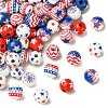 90Pcs 9 Styles Printed Wood European Beads WOOD-CJ0002-69-8