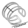 Non-Tarnish Minimalist Hollow 304 Stainless Steel Cuff Rings IP0850-1-1