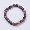 Natural  Rhodonite Beaded Stretch Bracelets BJEW-I253-8mm-26-1