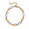 Two Tone 304 Stainless Steel Hollow Out Link Chain Bracelets for Women BJEW-JB13869-3