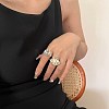 Shell Open Cuff Ring for Women RJEW-Z047-01P-03-1