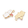 Rabbit Charms Alloy Enamel Pendants ENAM-T022-43KCG-2
