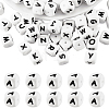 20Pcs White Cube Letter Silicone Beads 12x12x12mm Square Dice Alphabet Beads with 2mm Hole Spacer Loose Letter Beads for Bracelet Necklace Jewelry Making JX432A-1