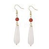 Natural Quartz Crystal & Brass & 304 Stainless Steel Dangle Earrings EJEW-JE07257-02-3