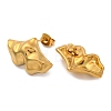 Leaf Ion Plating(IP) 304 Stainless Steel Stud Earrings EJEW-H013-32G-2