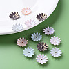 6-Petal Spray Painted Acrylic Bead Caps MACR-S373-48J-6