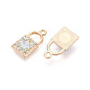 Rack Plating Alloy Rhinestone & Glass Pendants PALLOY-T092-90M-G-2